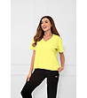 Дамска памучна жълта блуза с къс ръкав Klara-0 снимка