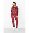 Дамски комплект в бордо с коледен принт Navara-0 снимка