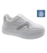 Дамски бели сникърси с лека платформа-0 снимка