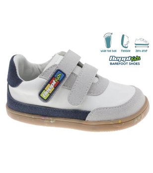 Бели бебешки боси обувки с широка предна част снимка