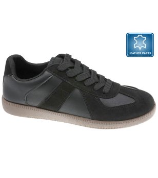 Дамски черни ежедневни сникърси с връзки снимка