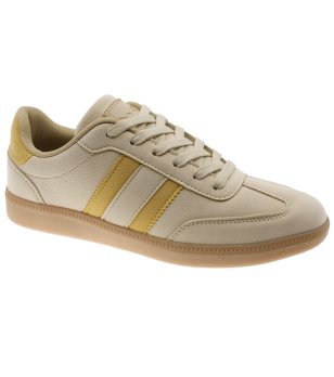 Дамски бежови сникърси с връзки снимка