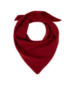 Тъмночервен триъгълен шал Medea с вълна снимка