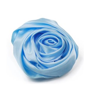 Светлосиня сатенена брошка роза KENNA снимка