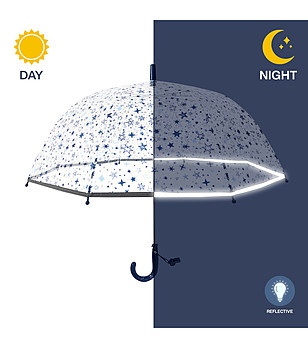 Детски прозрачен чадър със сини звезди Blue Stars снимка