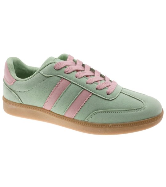 Дамски зелени ежедневни сникърси с връзки снимка