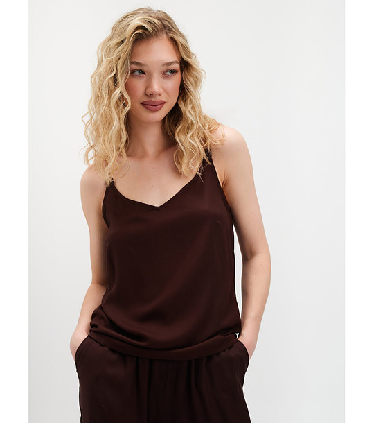 Тъмнокафяв потник с регулируеми презрамки снимка