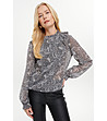 Дамска блуза в черно-сив пейсли принт-1 снимка
