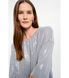 Сребриста блуза с пайети-1 снимка