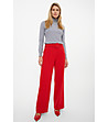 Дамски червен панталон с колан-0 снимка