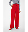 Дамски червен панталон с колан-3 снимка