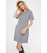Рокля в сиво с къс ръкав-1 снимка