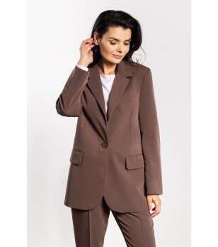 Класическо дамско сако в кафяво Vika снимка