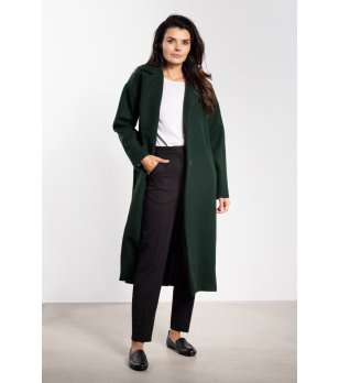 Дамско дълго палто в тъмнозелено Simonе снимка