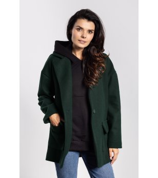 Дамско oversize зелено палто Reya снимка