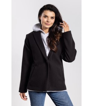 Дамско късо черно палто Lara снимка