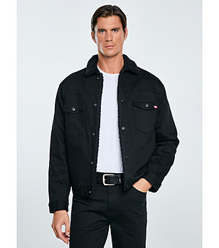 Мъжко черно яке с пухена яка DENVER снимка