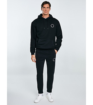 Черен памучен мъжки суитшърт снимка