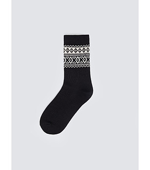 Чорапи с геометричен мотив STANDARD STANDARD UNISEX в черно снимка