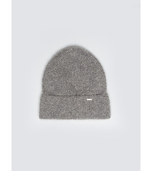 Сива плетена зимна дамска шапка HERYNIA  снимка