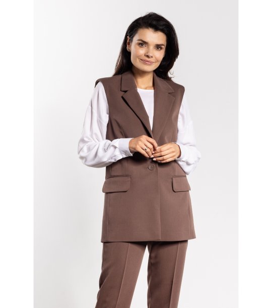 Дамски елек в кафяво Zina снимка