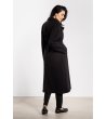 Дамско черно палто с колан Simonе-2 снимка