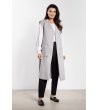 Сив дамски дълъг елек без ръкави с колан Polya-1 снимка