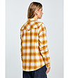 Дамска карирана риза с дълъг ръкав в жълто DRENI -1 снимка
