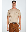 Бежова памучна мъжка тениска VINCER -0 снимка