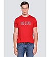 Червена памучна мъжка тениска с щампа MELSAR -0 снимка