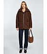 Кафяво дамско яке с цип ANABELA -2 снимка