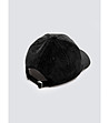 Черна шапка от кадифен рипс с козирка CORDI -1 снимка