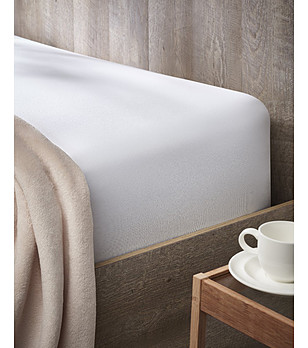 Права долен чаршаф JERSEY в бял цвят 240x280 см снимка