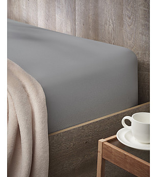 Сив памучен долен чаршаф JERSEY 180x200 cm снимка