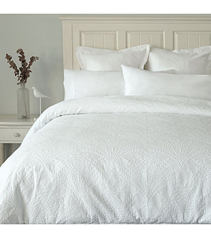 Бял плик за завивка с бродерия 155x220 см снимка