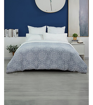 Спален памучен комплект от 3 части в синьо ENIA 260x220 см снимка