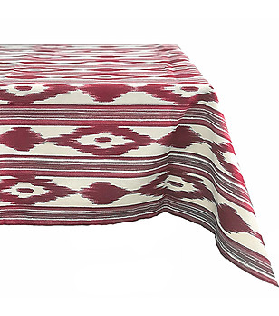 Покривка за маса с тефлоново покритие в червен десен MALLORCA 02ROJO 100x140 снимка