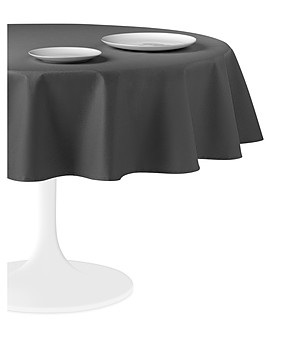 Кръгла тефлонова покривка за маса в сиво LINO  150  см снимка