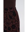 Дамска кафява пола тип молив с флорални мотиви-1 снимка