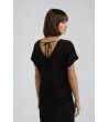 Черна дамска тениска с блясък-3 снимка