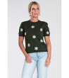 Тъмнозелена дамска блуза на цветчета Mona-0 снимка