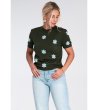Тъмнозелена дамска блуза на цветчета Mona-4 снимка