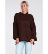 Дамски oversize пуловер в тъмнокафяво Ines-0 снимка