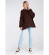 Дамски oversize пуловер в тъмнокафяво Ines-2 снимка