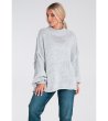 Дамски oversize пуловер в светлосиво  Ines-2 снимка