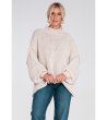 Дамски oversize пуловер в бежово Ines-2 снимка