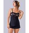 Черна къса нощница с дантела KLARA-0 снимка