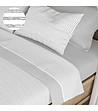 Спален комплект с райета  в бяло и сиво LINES 160x280 см-0 снимка