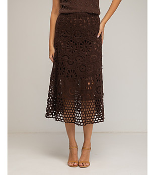 Кафява миди пола на плетена на една кука снимка