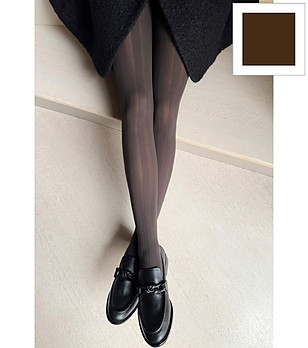 Кафяв чорапогащник с райета LINEA ARTE 40 DEN снимка